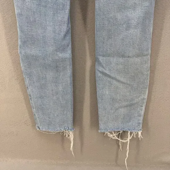 Good American Jean's Women's 6/28 Light Blue Ankle Skinny Raw Hem Preppy - Picture 4 of 15